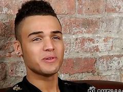 Exotic twink strips at an interview and jerks off solo