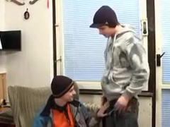 Two dirty gay twinks taste cum of each other