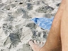 Flashing My cock on the beach and mastrubation
