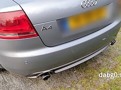dabg0 fucks an Audi A4 S-line car exhaust