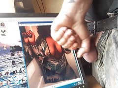 Quick wank out for a huge chested black girl.