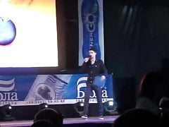 Huge bodybuilder Markus Ruhl on stage