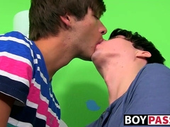 Young men perform oral on each other before rough banging