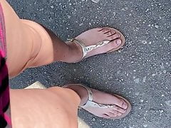 Sissy Slutwalk In Skirt and Sandals