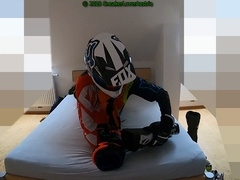 Part 1 - Passionate sex in Fox MX gear with boot cum and sock sniffing for gay biker