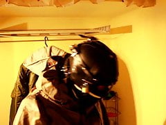 Muzzle exchange and head harness in the NVA protective suit