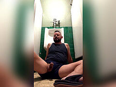 pissing & cumming IN A PUBLIC wc