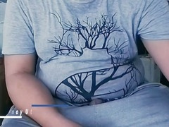 Handsome construction worker masturbates solo at work site