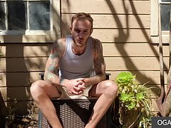 White guy solo on his dick