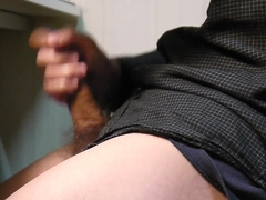 With the sound of yelling jizm jets out