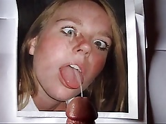 Cum tribute to blonde girl (anyone knows who she is?)