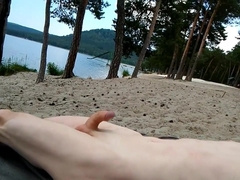 wank on nudist beach