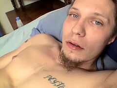 Long haired youngster Max Ward jerks his giant fuck stick