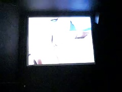 wanking with cum in a gay cinema