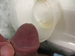 Peeing into cup
