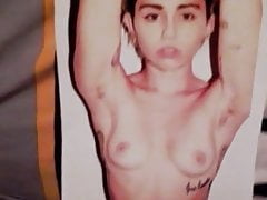Cum Tribute Miley Cyrus small tits.