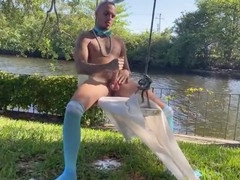 Leo Rex enjoys a solo session outdoors