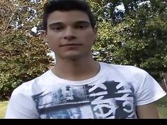 Gay men gangbang and bukkake younger man