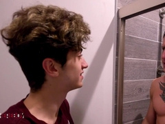 Cumhereboy - Bring A Towel - Benvis Step Dad Is Taking A Shower And Asks For A Towel Donavin Is Glad To Help Hot Fun Ensues