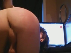 Sissy crossdresser spanks and fucks smooth pussy 2