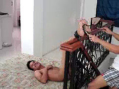 asian boy Warren roped and Tickled