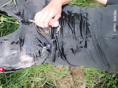 Pissing on me workgear, spraying on my face and  drinking!