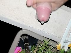 Masturbation on the balcony of the stepsister