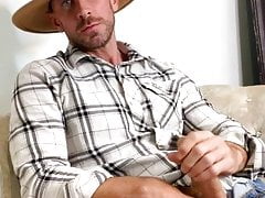 Cowboy jerking off on webcam