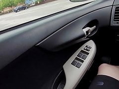 Huge cumshot in car