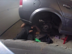 spy on the machanic / machanic strokes his cock / masturbation