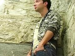 UK twink cums after jerking big dick