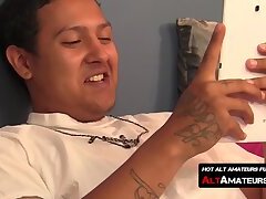 Solo masturbating session with kinky Latino thug and his big rod