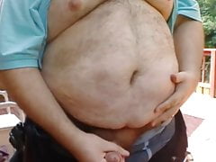 Chub Patio Wank and Cum
