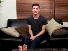 Cute nervous and adorable twink Elijah West jerking it off