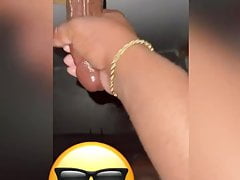 Stroking Black Dick At Gloryhole