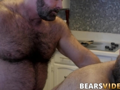 Unshaved daddy teases chubby hunk before hardcore barebacking