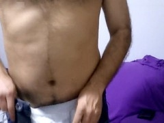 Wooly gets undressed after work, ready for a good time