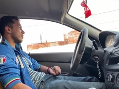 Faggot fap off in van, get caught, no spunk.