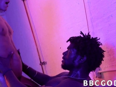 Oiled up gay stud Matie rides Black Devin Trez massive dick