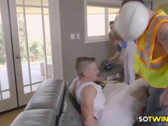 Halloween costume trial leads to hot threesome action with Will Braun and Jake Porter