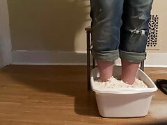 HUGE Feet and Soles get Cement Shoes!