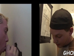 Whacking off thru a fuck hole