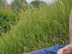 Jerking off in the nature