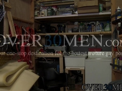 Matt Stevens sneaks up on janitor James Hamilton to get his ass fucked