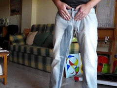 John is peeing in his jeans