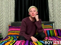 Solo twink Jax Marnell drills ass with toy and wanks cock