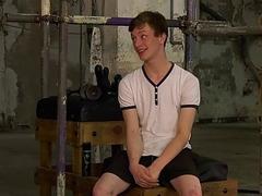 Sub twink Alex Faux tied up and sucked off by Sebastian Kane