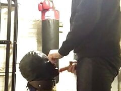 Masked cocksucker being used