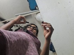 Oiled-up anal solo action with intense penetration