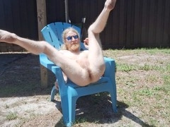 Chair fuck, shoeless, solo ass play